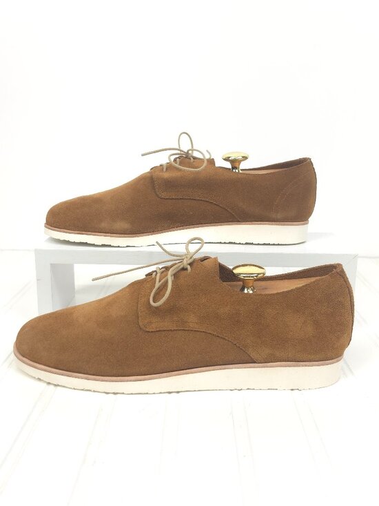 NIB Men\'s NISOLO Lightweight Flex Derby Suede Leather Oxford Tan Size 10 main image 10